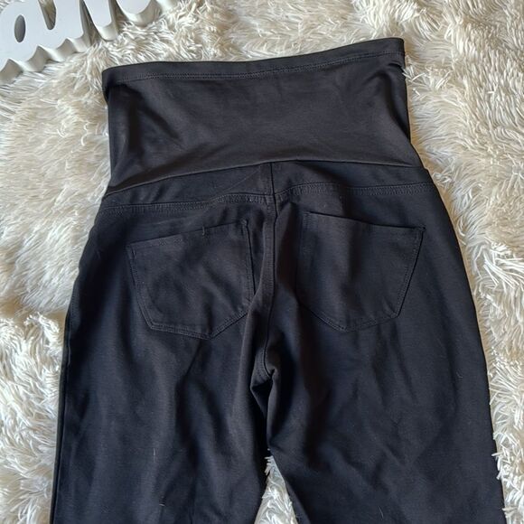 S.O.N.G Maternity Black Stretch Jeggings Pants Capri Size Medium SONG - Picture 2 of 6
